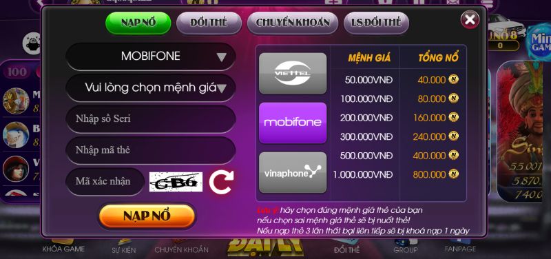 Phương thức nạp rút tiền thuận tiện và nhanh chóng