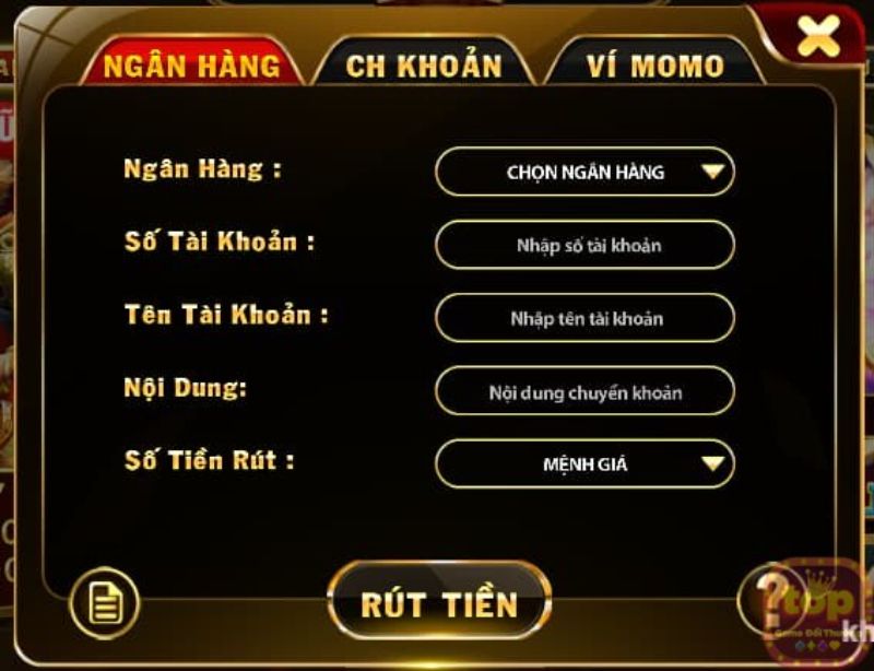 Rút tiền Binh88 qua ngân hàng