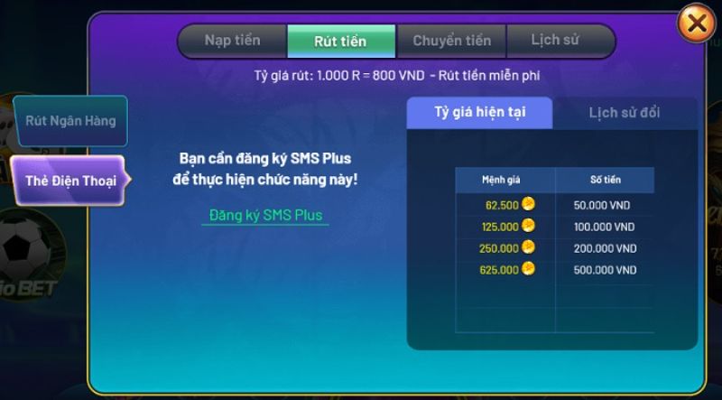 Rút tiền Rio66 qua thẻ cào