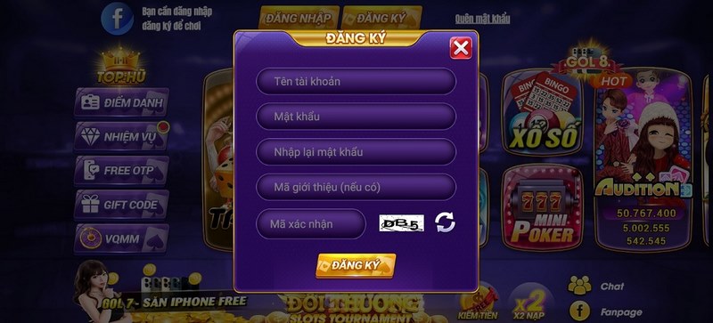 Box đăng nhập áp dụng cho cả PC cũng như smarthphone