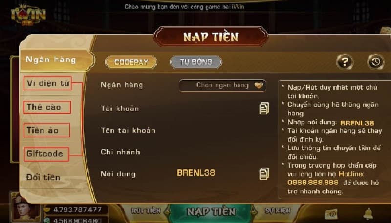 Cách nạp tiền Iwin nhanh chóng, an toàn