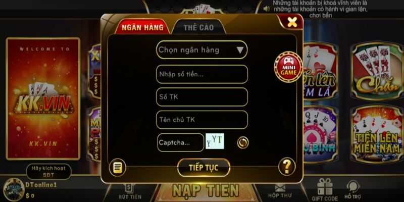 Hướng dẫn các bước rút tiền từ Kk vin