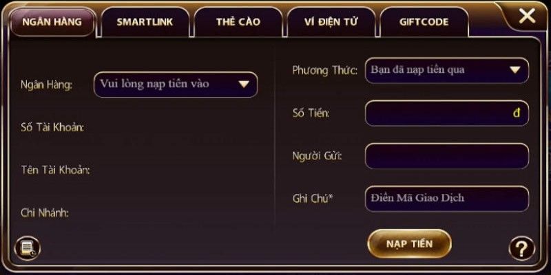 Cách nạp tiền Vina Vin